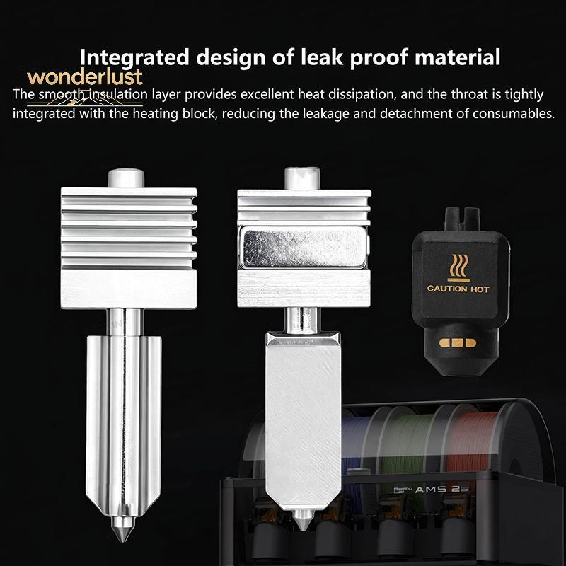 [Easy-t] X2D 3D เครื่องพิมพ์ Hotend หัวฉีด 0.2-0.8 มม.เหล็กชุบแข็งมาตรฐาน Flow เข้ากันได้กับ Lab P2S
