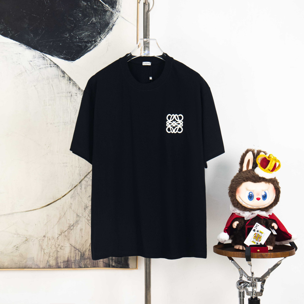 2026/Loewe/Loewe ผู้ชายผู้หญิงเสื้อยืดพิมพ์เสื้อยืดสวมใส่ด้านนอกเสื้อยืด Commuter Breathable Punk ธุ