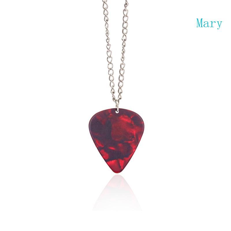 Mary Guitar Pick Necklace Heart Ruby Pendant Eddie Munson Necklace Strange Horror Things Guitar Pick