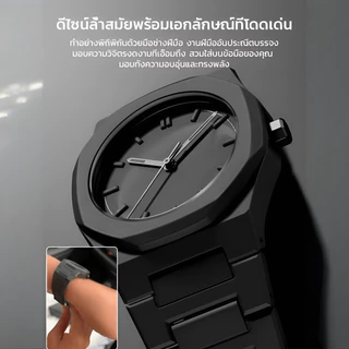 นาฬิกาข้อมือชาย สไตล์ดำมืด (Black Warrior) | ดีไซน์เท่ๆ ล้ำยุค | กันน้ำ ใส่สบาย เหมาะกับวัยรุ่น & กีฬา | Black Quartz Watch Fashion Gift