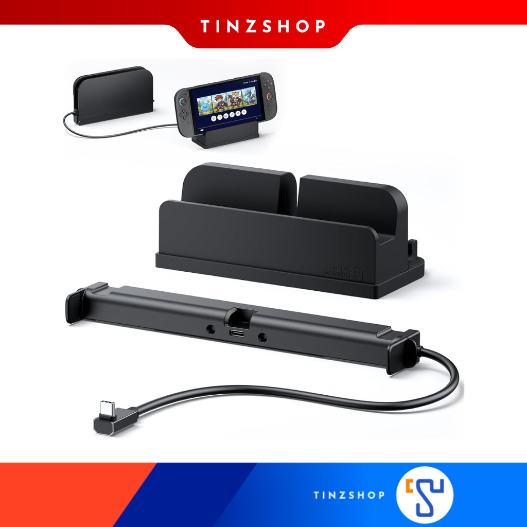 [ส่งด่วน] JSAUX สายต่อแท่นวางเครื่อง Switch 2 Dock Adapter Stand , 2in1 Extension Cable & Stand Dock (3SBJSTW021)
