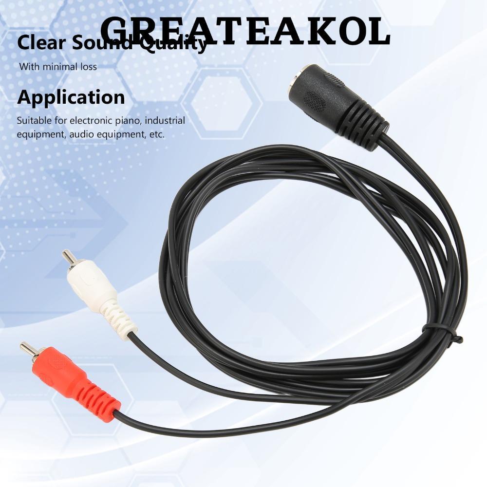 GREATESKOL DIN 7 Pin Female to Dual RCA Male Cable, 1.5 M/4.9ft ยืดหยุ่นอะแดปเตอร์เสียง, Professiona