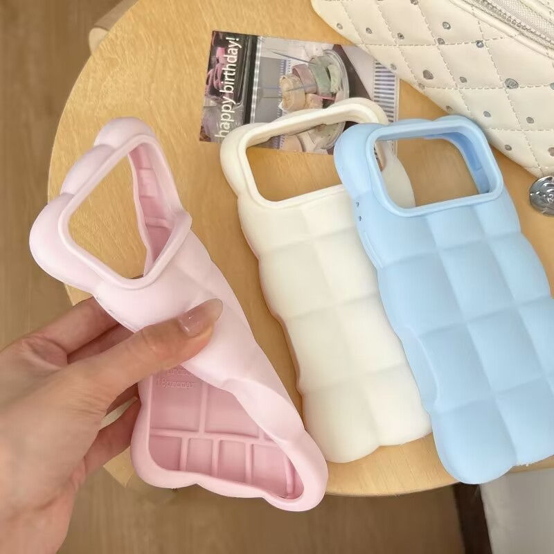 ปลอกสําหรับ สําหรับ Vivo V80 V70 Elite 5G X200FE X300 Pro X200 X200S เคสมือถือ Soft TPU Case เคสป้องกัน 3D Simple Solid Plaid Color Cloud Cover เคสกันกระแทก เคสซิลิโคน เคสป้องกันสามมิติ