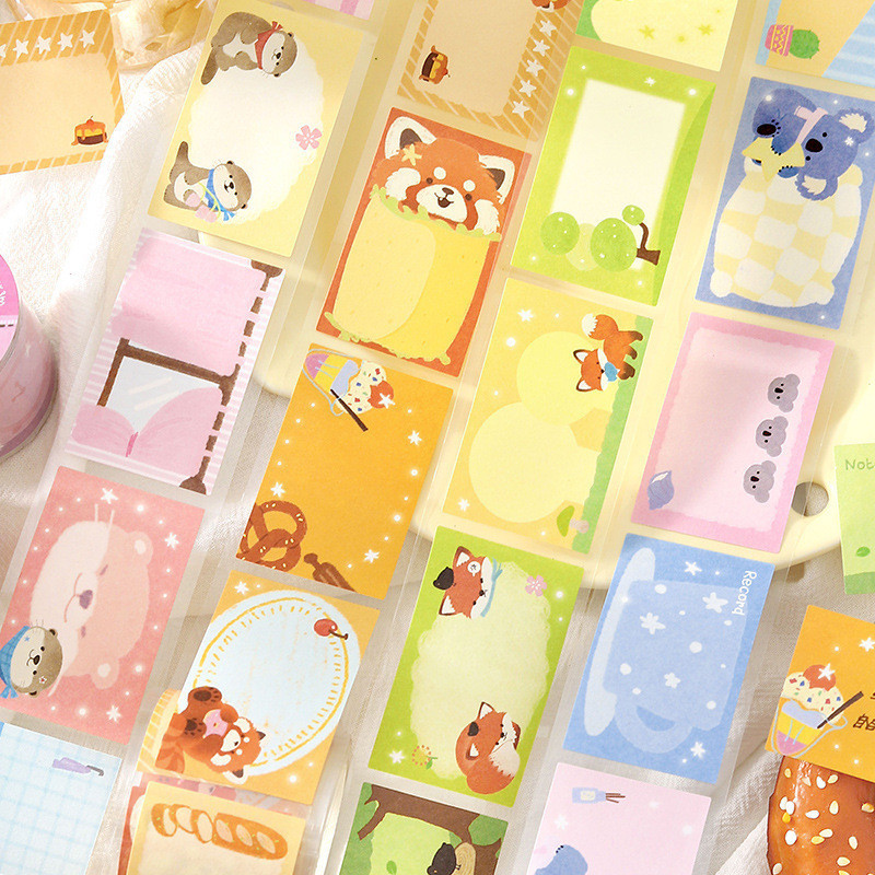 ไดลี่|40มม. * 3เมตรสัตว์น่ารักชายแดนเขียนเทปคู่มือ ทําเอง ตกแต่งเครื่องหมายสติกเกอร์วัสดุคู่มือตกแต่งเครื่องหมายสติกเกอร์