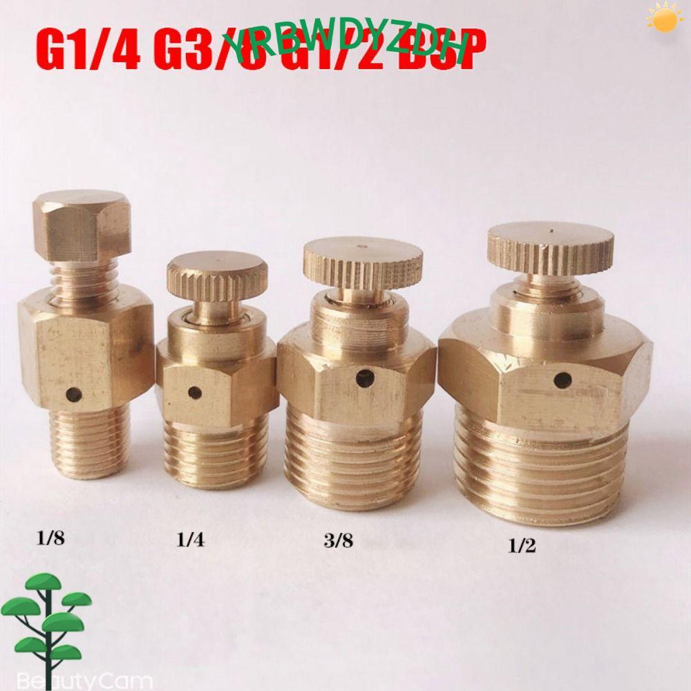 CRBWDK 1 ชิ้น Air Release วาล์ว, 1/8" 1/4 "3/8" 1/2 "BSP ความปลอดภัยวาล์วหัวฉีดคู่มือไอเสียวาล์ว, ด้ายชาย PN 1.6 Mpa สําหรับความร้อนระบายอากาศ Vent