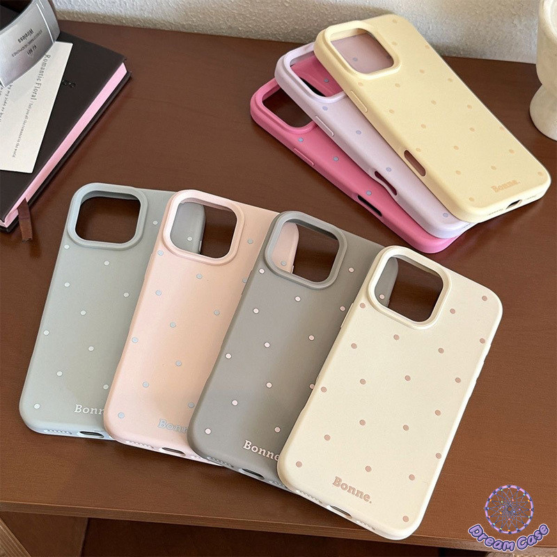 เคสซิลิโคนเหลว ลายจุดสีสดใส สไตล์หวานๆ เหมาะสำหรับ IPhone 11 18 17 16 13 12 14 15 Pro Max 7 8 14 16 15 Plus X XR XS Max