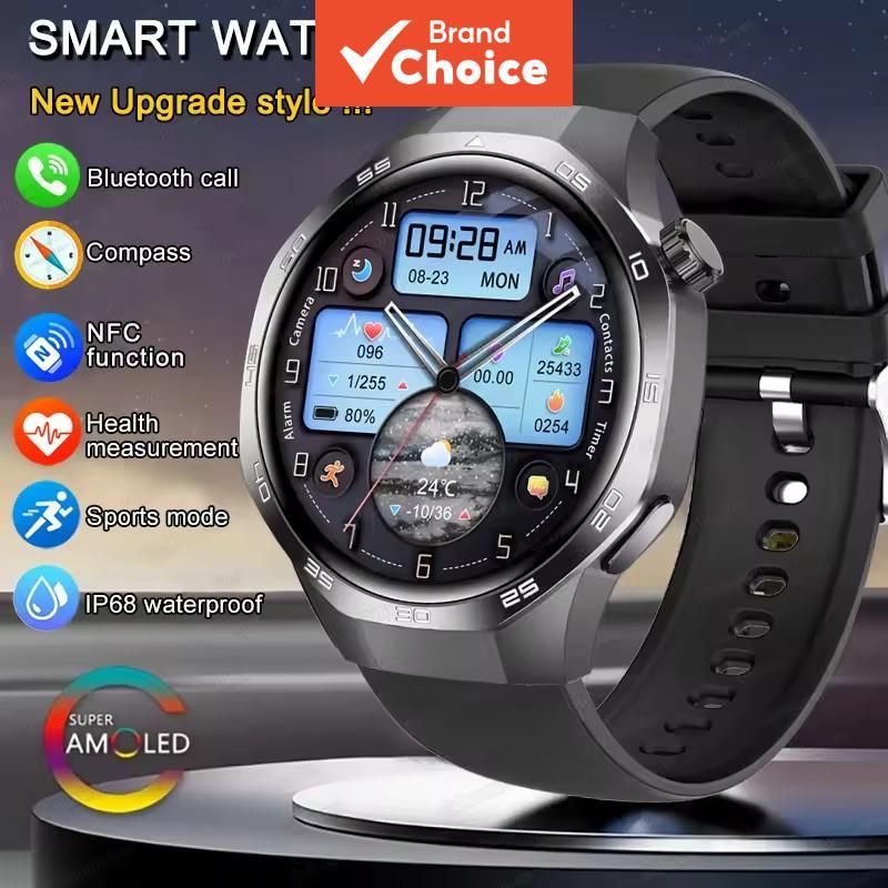 SmartWatch 1.53 นิ้ว AMOLED หน้าจอ NFC Sport Tracker BT Call สุขภาพผู้ชายผู้หญิงนาฬิกา 5 Smartwatch 