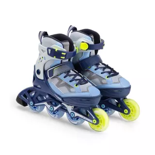 Decathlon Kids' Inline Fitness Skates Fit3 - Abyss Grey รองเท้าอินไลน์สเก็ตเด็กเพื่อการออกกำลังกาย รุ่น Fit3 - Blue
