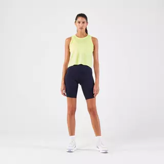 Decathlon Women'S Running Breathable Short Tank Top เสื้อกล้ามผู้หญิงทรงสั้นใส่วิ่งรุ่น Kiprun Run 500 Dry - Yellow