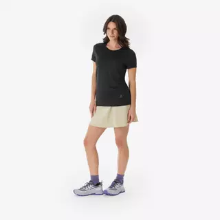 Decathlon Women’S Mountain Walking Short-Sleeved T-Shirt เสื้อยืดแขนสั้นผู้หญิงใส่เดินป่า รุ่น Mh100 - Black