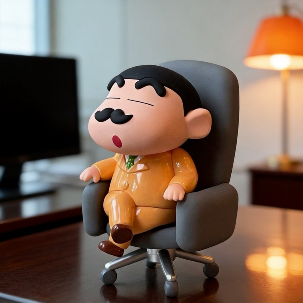 President Boss Crayon Shin-Chan ที่ได้รับอนุญาตคุณภาพสูงตุ๊กตาอะนิเมะอินเทรนด์เล่นรุ่นรถเดสก์ท็อปตกแต่ง