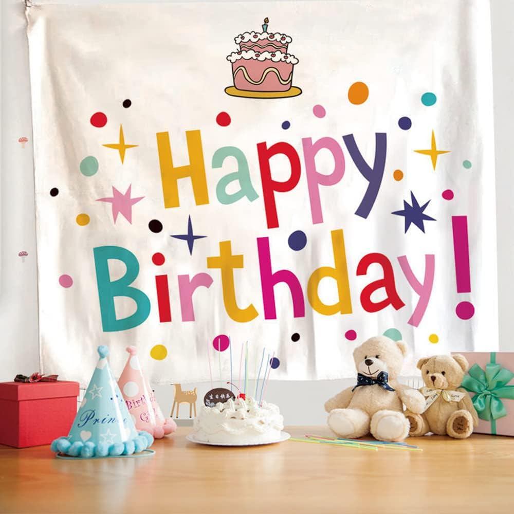 Birthday Tapestry Birthday Decoration Wall Decoration Wall Decoration Cute Happy Party Boys Girls En