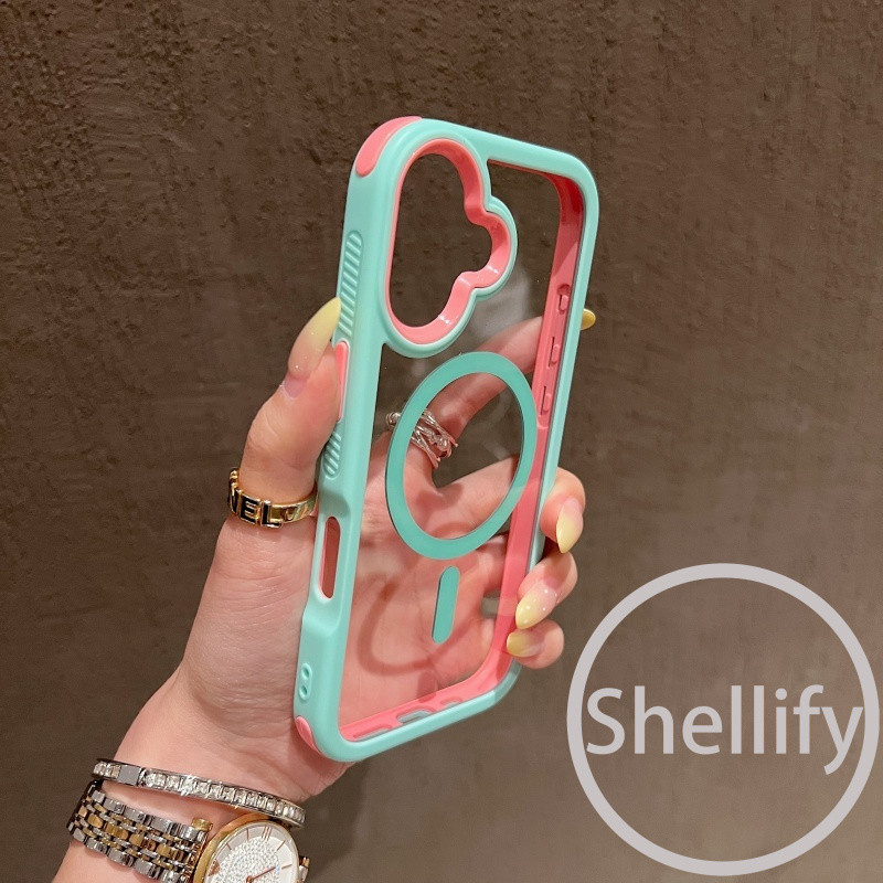 2-in-1 สีปิดกั้นแถบป้องกันการตกโปร่งใสสูงอะคริลิคเคสโทรศัพท์แม่เหล็กเหมาะสําหรับ iPhone 11 12 13 14 Pro Max รวมทุกอย่างฝาครอบซิลิโคนป้องกันการตก