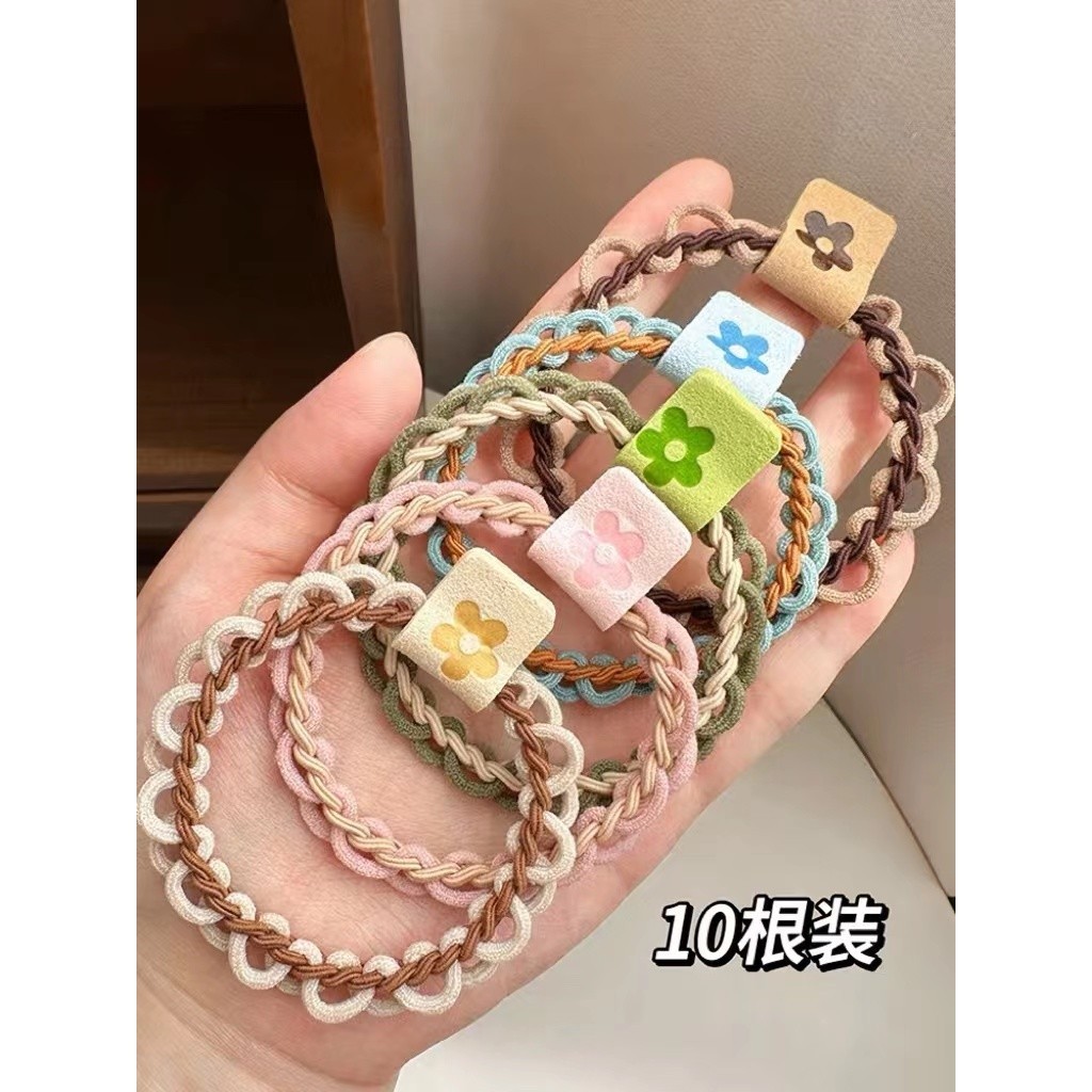 【mlq08.th】 彩色编织橡皮筋女扎头绳年新款可爱小皮套发圈简约绑头发发绳 HB 【0813Ri9rmd8Os】