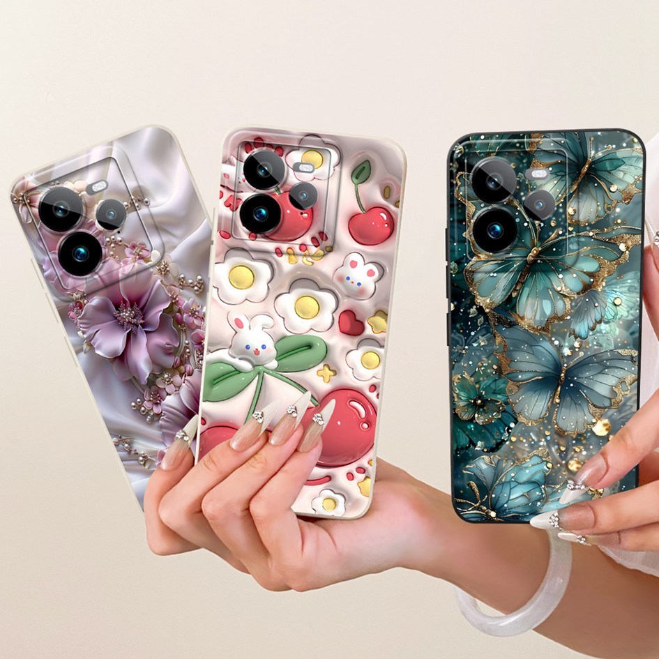 เคสโทรศัพท์สําหรับRealme GT 7 Pro 7Tฝาครอบดอกไม้ยอดนิยมซิลิโคนกันชนกันกระแทกสําหรับRealme GT7 GT7Pro