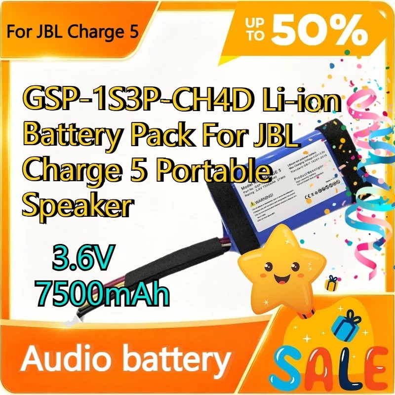 3.6V 7500mAh GSP-1S3P-CH4D Li-ion Battery Pack สําหรับ JBL Charge 5 ลําโพงพกพา