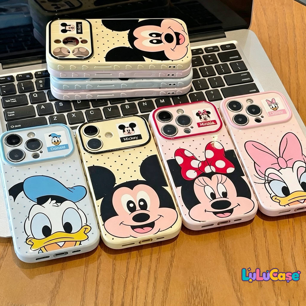 เหมาะสำหรับ Redmi 14C A5 13C 13 13X 12 10 9C 9A 10A A1 A2 A3 Note 10s 11s 14 10 9 เคสโทรศัพท์หน้าต่างหัวใจ มิกกี้มินนี่