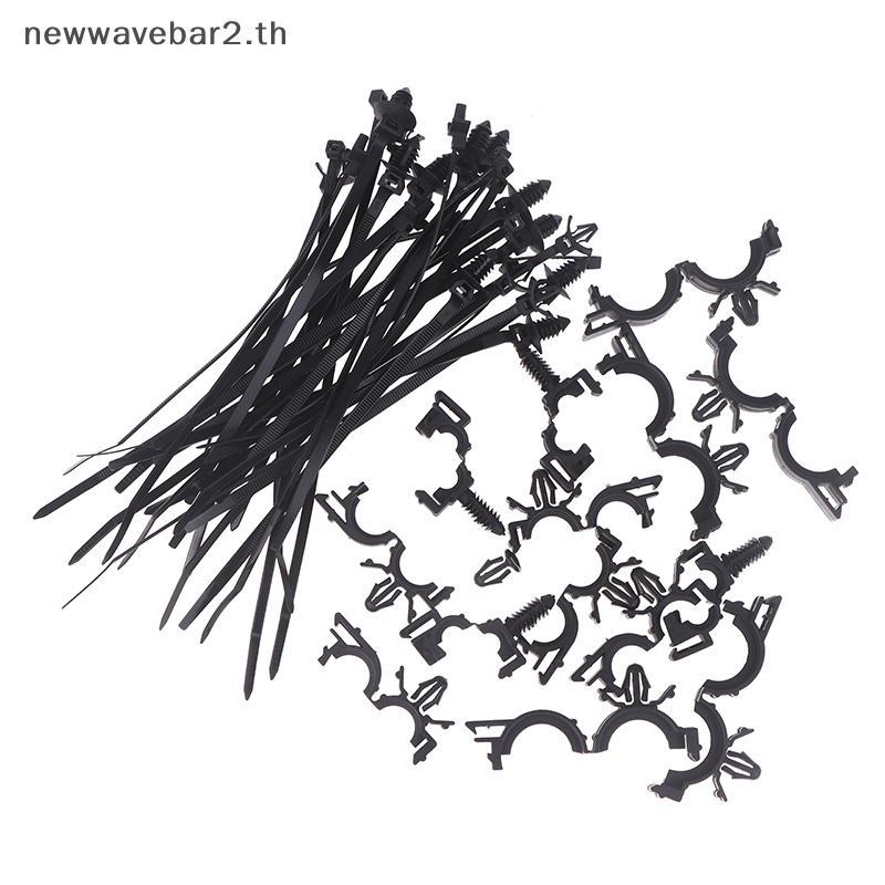 # waveba # 45 ชิ้น Push Mount Cable Zip Tie พร้อมคลิปรูสายไฟรถยนต์ Universal Car Cable Clips Self Lo