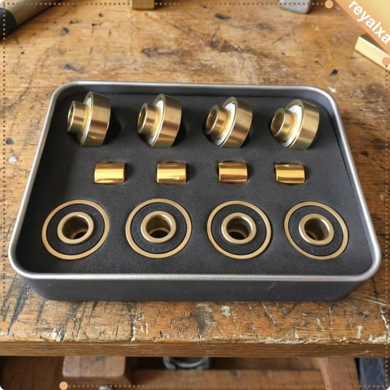 [Reyalxa] High Carbon Chrome Steel Longboard Bearing Set Smooth Glide Roller Bearing for Cruiser Ska