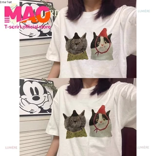 COD✅ (จัดส่งในกรุงเทพฯ) MAO Shop เสื้อยืดขนาดใหญ่พิเศษวัสดุเรียบสไตล์เกาหลี รูปแบบกุ้งมังกร เสื้อน่ารัก