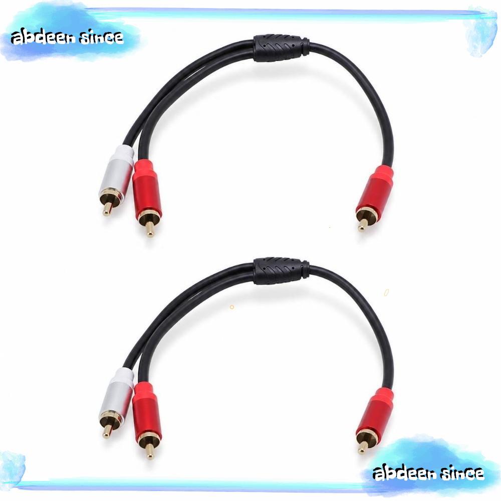 ABDEENSINCE 2PCS สายสัญญาณเสียงชายกับชาย, 1 ชาย RCA ถึง 2 ชาย RCA 11.8in RCA Y Splitter สาย, ยืดหยุ่