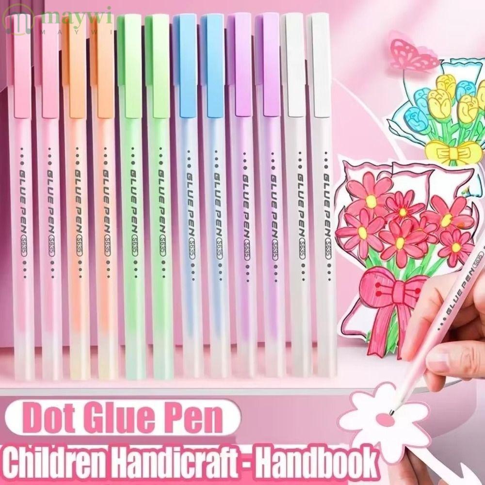 MAYWI ปากกากาวแห้งเร็ว 6 ชิ้น/เซ็ต สี Candy กาวจุดความหนืดสูง เหมาะสำหรับงานกระดาษและงานฝีมือนักเรียน