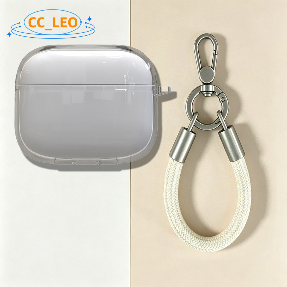 Compatible with Honor Choice EarBuds X7e Active Cute Transparent Soft Case with Colorful Metal Lanya