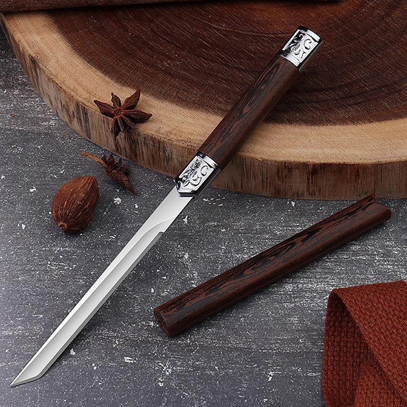 🎀 Stainless Steel Sharp Fruit Knife Fixed Blade Portable EDC Pocket Knife, Multi-purpose Camping Ste