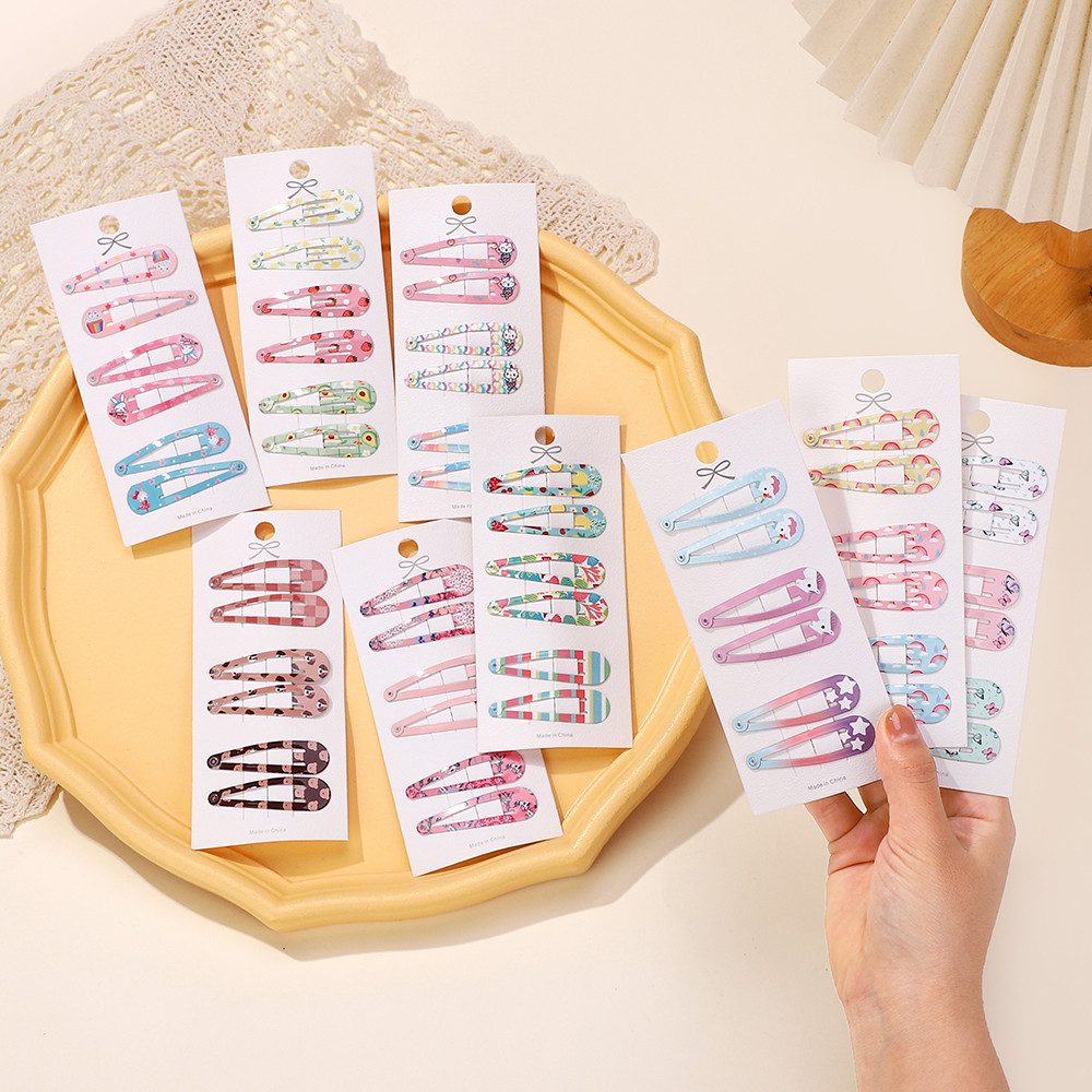 6PCS ใหม่น่ารักการ์ตูนเด็ก BB คลิปหัวใจประเภทโลหะสีลูกกวาดสาว Hairpins กิ๊บติดผมเด็ก Headwear เด็กอุปกรณ์เสริม
