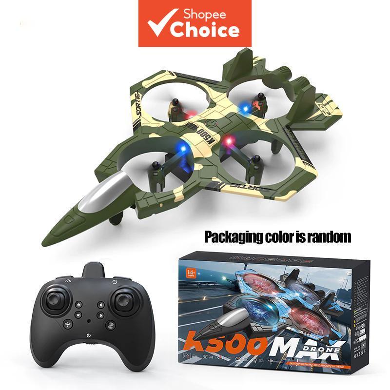 K500 Max Fighter Jet Quadcopter Drone Stunt Light RC เครื่องบินสี่ช่อง Hovering ระดับความสูงสูง Rolling เอฟเฟกต์พิเศษ