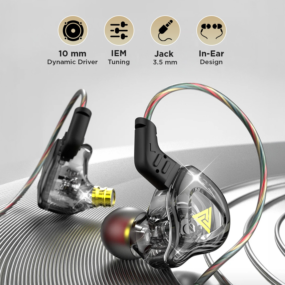 QKZ หูฟังแบบมีสาย IEM In Ear Monitor Dynamic HiFi Gaming Music Bass - QKZ-AK6-DMX