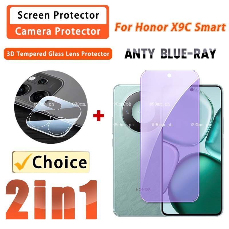 Anti Blue 2 IN 1 ฟิล์ม Honor X9C สมาร์ทฟิล์มกระจกนิรภัยสําหรับ Honor X9C สมาร์ท X9D X7D X7A X7B X7C 