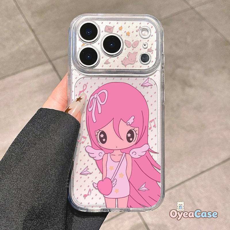 การ์ตูนสีชมพูสาวเคสโทรศัพท์สําหรับ Infinix Hot 60 60i 50 50i 40 30 30i 20 20S 10 10i 10S 10T 11S 12i 9 Play Spark 20 สมาร์ท 9 5 4 Pro Plus Anti-Yellow Star Clear Soft ปลอก ปลอก ปลอก