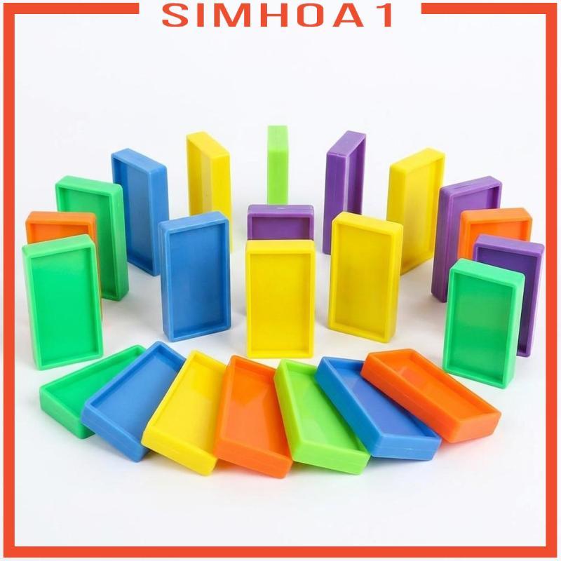 [Simhoa1] ชุด Dominos สําหรับเด็ก, ของเล่นเพื่อการศึกษาสําหรับการแข่งขัน, กระเป๋าความอดทน