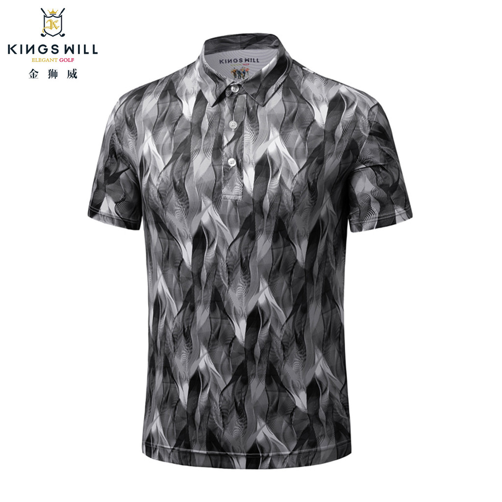 KINGSWILL Golf Clothing Men Fashion Print Golf Short Sleeve t-Shirt Summer Casual Top polo Shirt