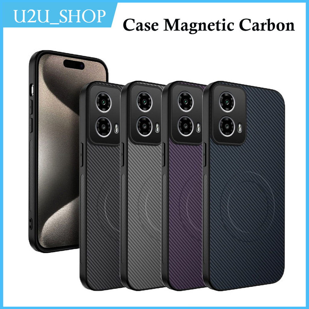 Magnetic Matte Fiber Carbon สําหรับ Tecno Camon 40 40 Pro 50 50 Pro Pova 7 Spark Go 2 Go 3 Spark 20c