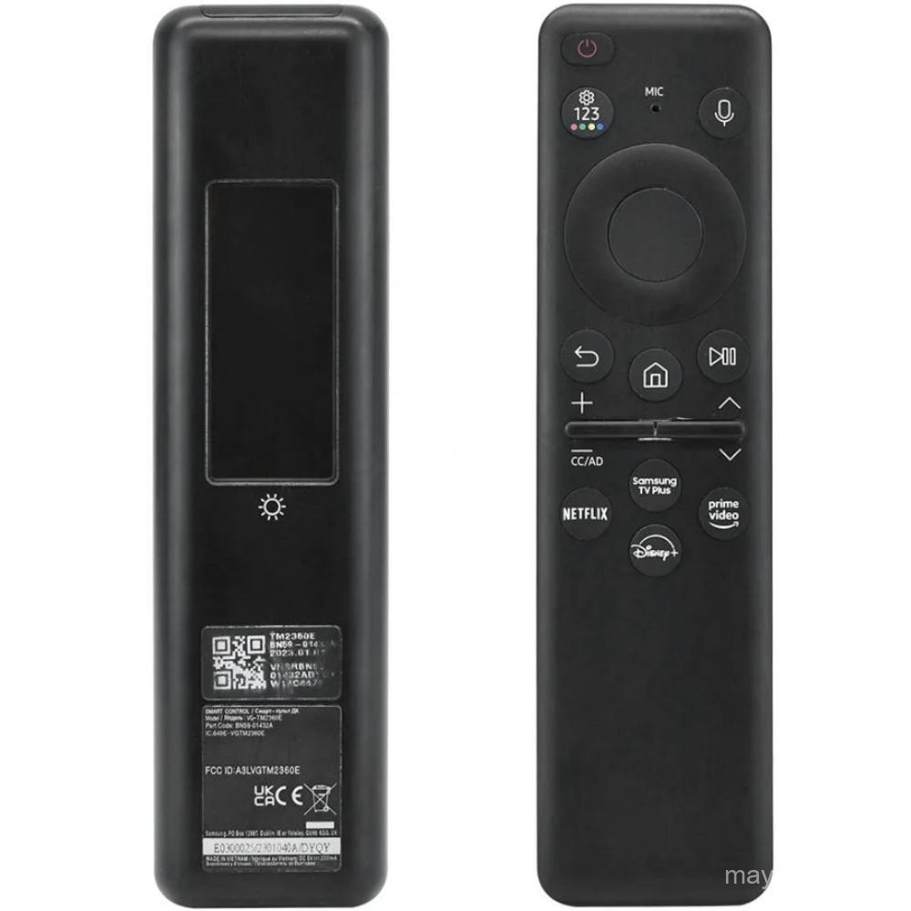 Voice Solar Cell รีโมทคอนโทรลแบบชาร์จไฟได้สําหรับ Samsung TV, BN5901432A, TM2360E, 2023, LS03C, Q60C