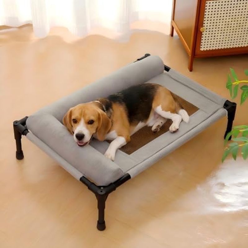 ที่นอนสุนัขยกระดับ 25.98"X17.72" ได้ถึง 140lbs สีเทา