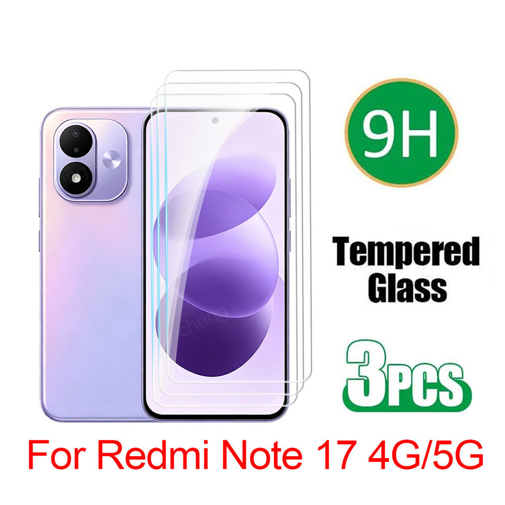 ฟิล์มกระจกนิรภัยสําหรับ Redmi หมายเหตุ 17 Note17 4G 5G 2026 โทรศัพท์ป้องกันหน้าจอคลุมทั้งหมด Clear Screen Film Protector กระจก