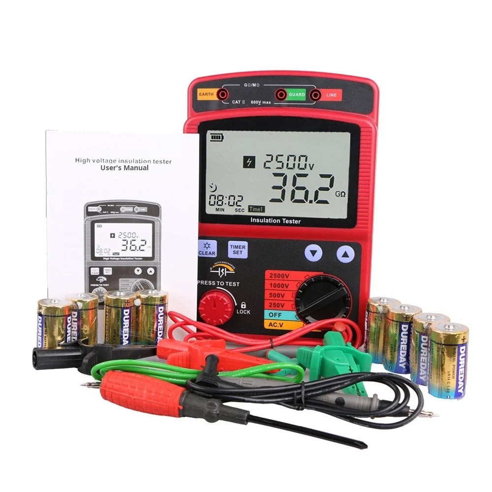 D1YY BENETECH แรงดันไฟฟ้าสูง Megohmmeter สมาร์ท GM3123 แบบพกพา 2500V เครื่องทดสอบความต้านทานฉนวนดิจิ