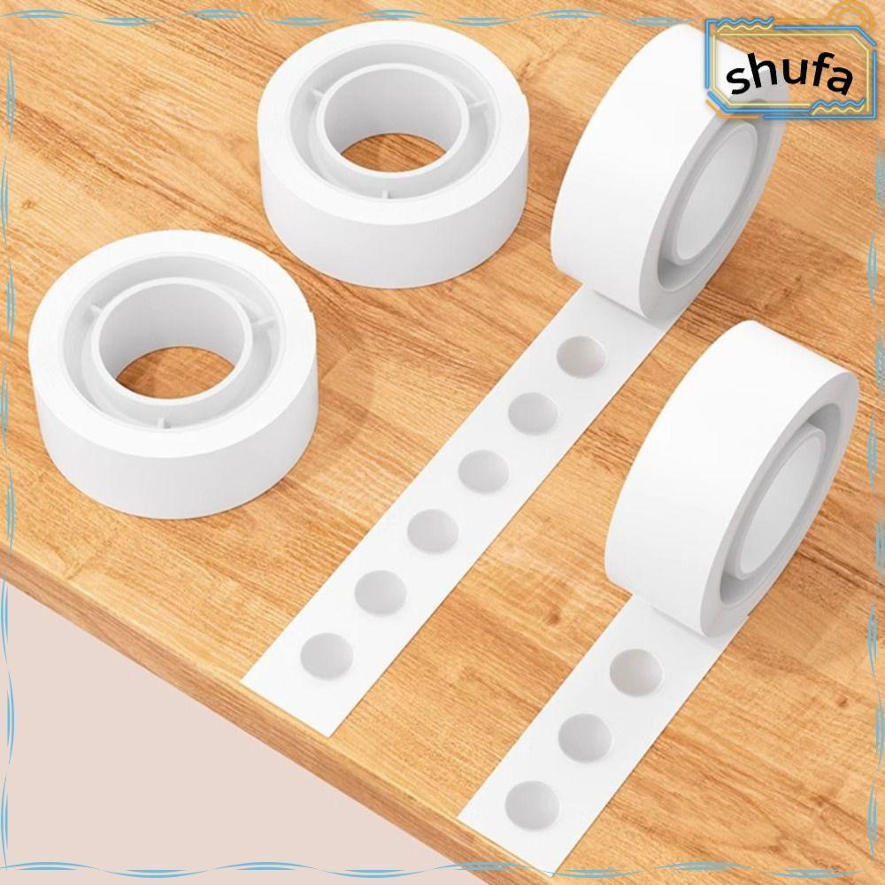 SHUFA  เทปกาวจุดใส 100 ชิ้น/ม้วน กาวสองหน้า ถอดออกได้ สำหรับโปสเตอร์ ลูกโป่ง สมุดภาพ