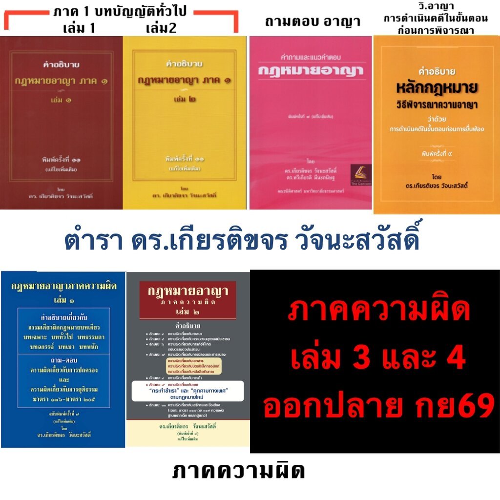 (ห่อปก) คำอธิบาย กฎหมายอาญา ภาค 1 / ภาคความผิด / ถามตอบอาญา / วิ.อาญา (ดร.เกียรติขจร วัจนะสวัสดิ์)