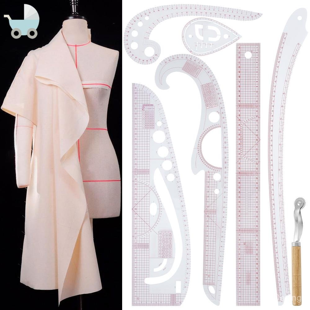 7Pcs Sewing Ruler Set French Curve Clear Ruler for Pattern Maker Clothing Measuring Ruler Sewing Too
