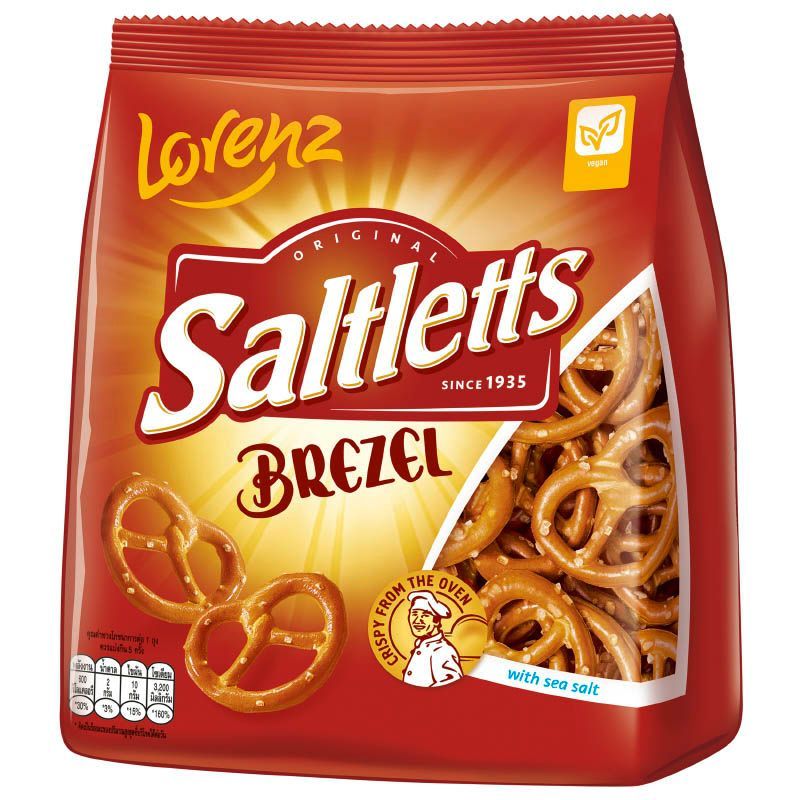 ลอเรนซ์ขนมปังอบกรอบมินิ 150กรัม Lorenz Saltetts Mini Pretzel 150g. [หมายเลขบาร์โค้ด 4018077662614 ]