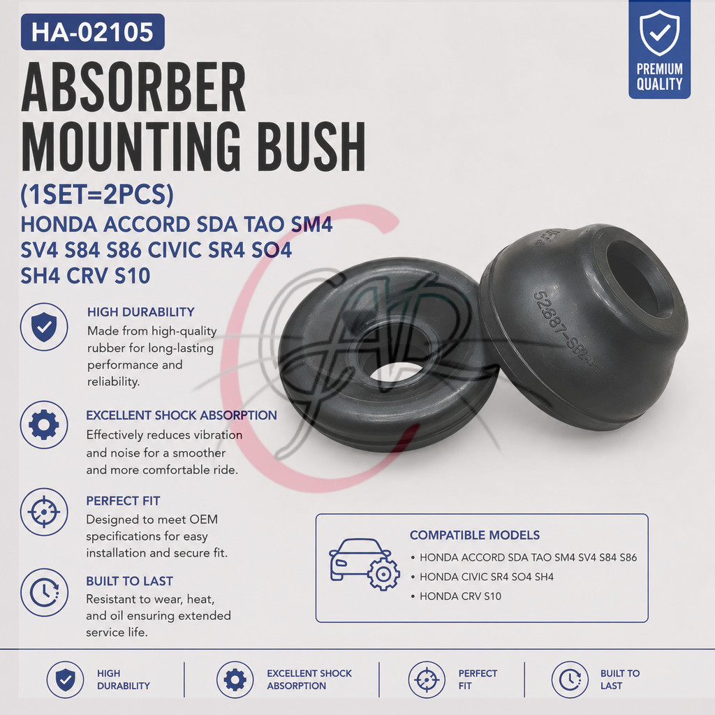 ABSORBER MOUNTING BUSH HONDA ACCORD SDA TAO SM4 SV4 S84 S86 CIVIC SR4 SO4 SH4 CRV S10 (1SET=2PCS)