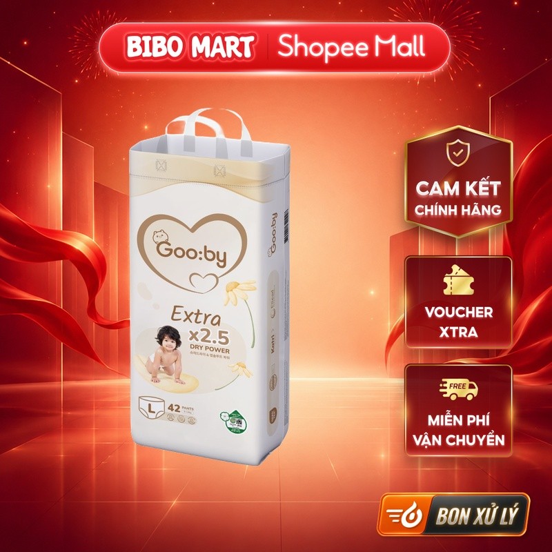 [MALL] ผ้าอ้อม - กางเกงผ้าอ้อม Gooby Extra ไซส์ L 50/42 ชิ้น - BM001.3
