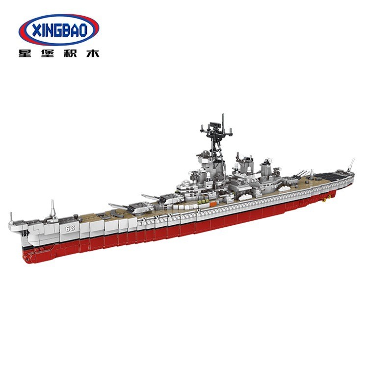 USS Missouri BB-63 เรือรบรุ่น Building Block ของเล่น 800PCS DIY ของขวัญเพื่อการศึกษาสําหรับวัยรุ่นชา