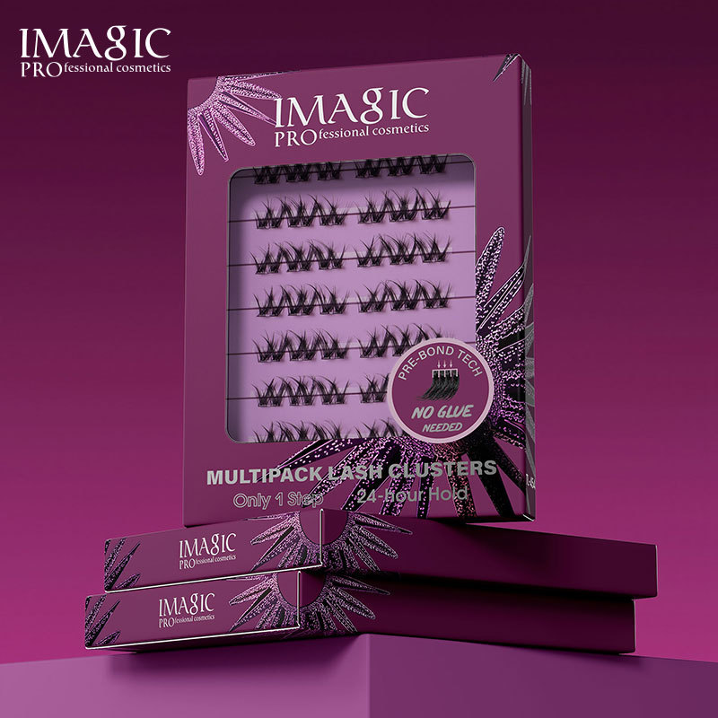 หนาธรรมชาติ Cluster imagic ขนตาปลอม 8 แถวเดี่ยวฟรีขนตาปลอมทุกวัน d-song Segmented ยุโรปอเมริกันกาว