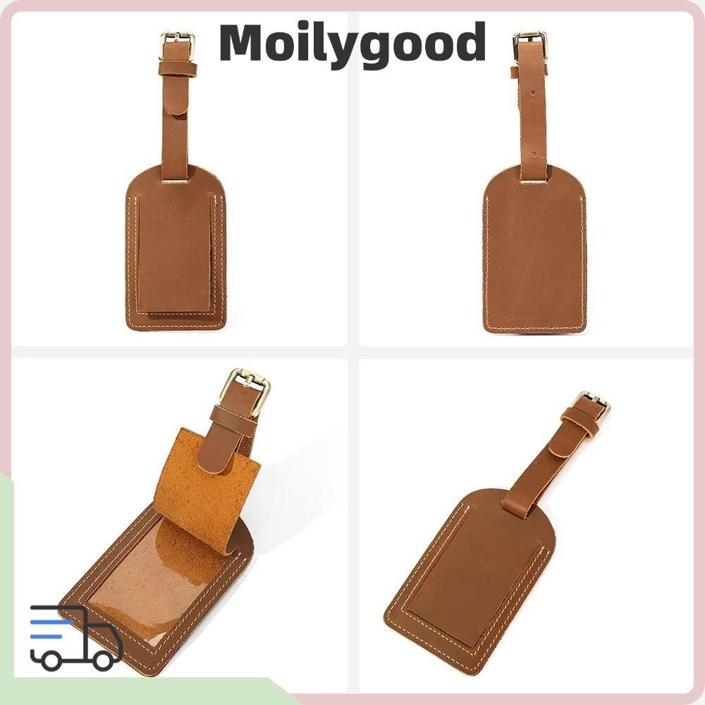 MOILYMY Baggage Label, Privacy Cover Travel Bag Tag, Fashion Portable Adjustable Leather Suitcase Ba