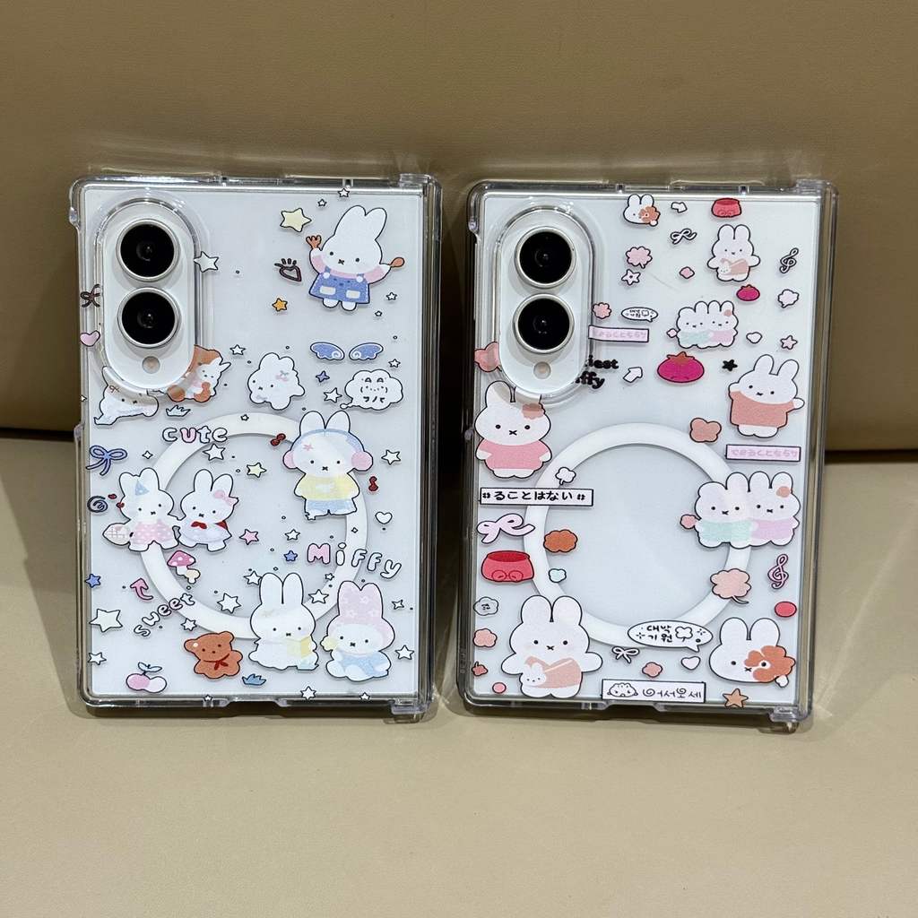 Samsung/Z Fold8 Wide/7/6 ชุดสามชิ้นแม่เหล็กรวมทุกอย่างเคสโทรศัพท์กันกระแทกแบบแข็ง zfold5/4/3 เคสป้องกันการ์ตูน